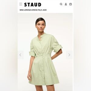 STAUD Mini Lorenza Dress in Pale Jade (Medium)
